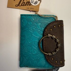 Tony Lama turquoise RDIF wristlet new tags